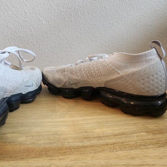 Nike Womens Air VaporMax 2 Running Shoes 942843-010 Grey Metallic Gold Size 10 - Picture 10 of 16